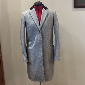 EUC ☕️ GAP Pearl Gray Wool Blend Mid Length Pea Coat Sz 2 / US XS